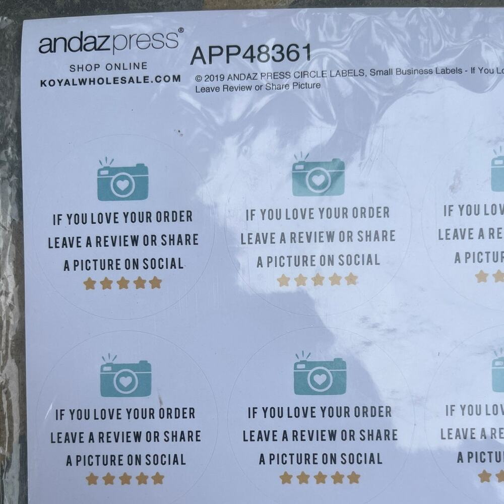 Andaz Press Round Small Business Sticker Labels, 120 Pack Packaging Stickers